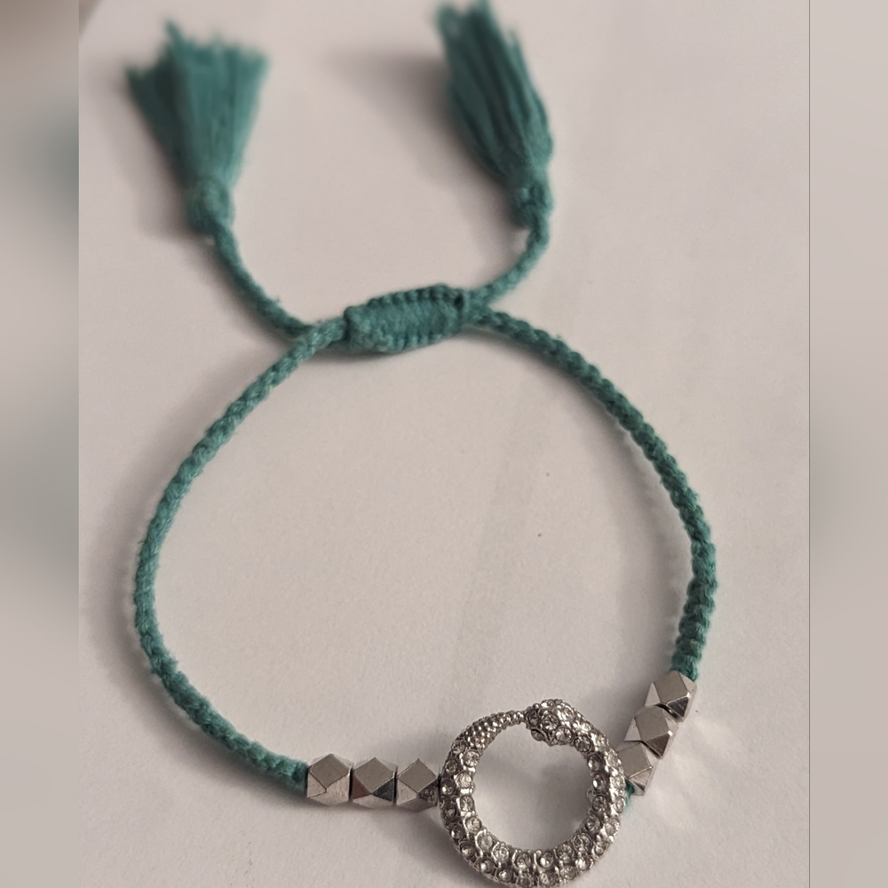 VINCE CAMUTO Silver-Tone Crystal Snake Bracelet